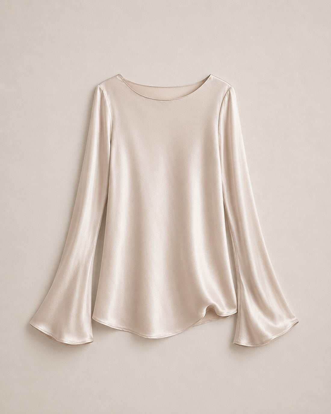 Blush mulberry silk charmeuse blouse - fabric weight and drape are determined by momme