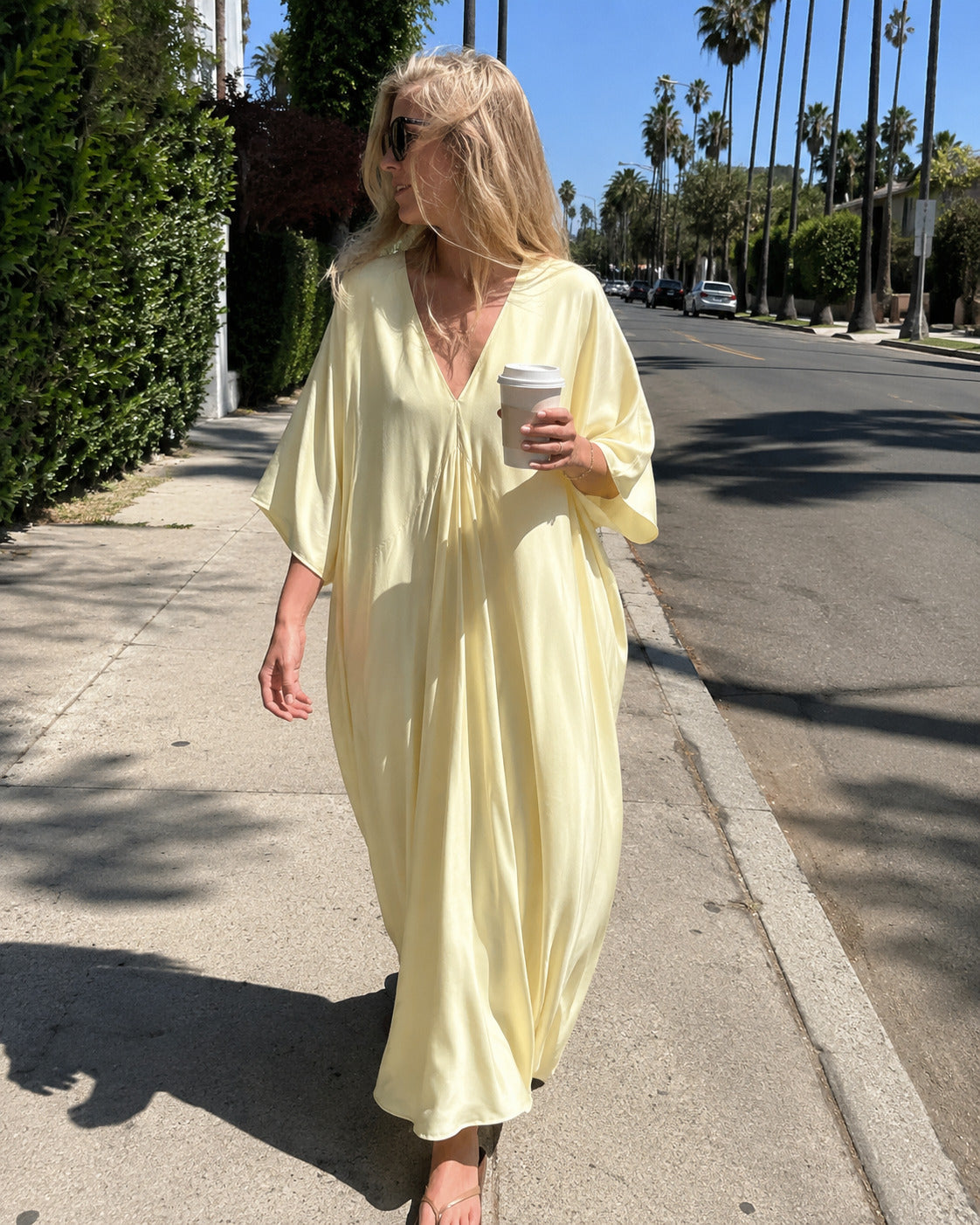 Kaftan-Maxikleid aus Seide