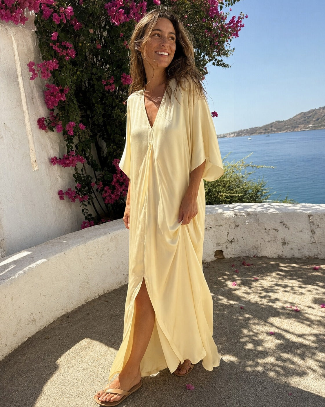 Kaftan-Maxikleid aus Seide