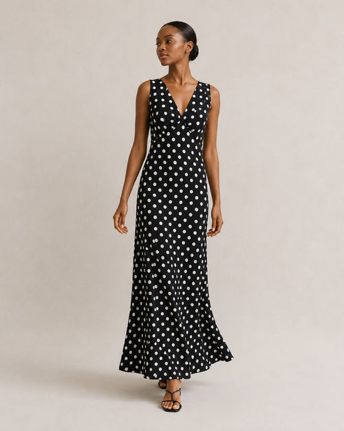 Bias-Cut Silk Maxi Dress