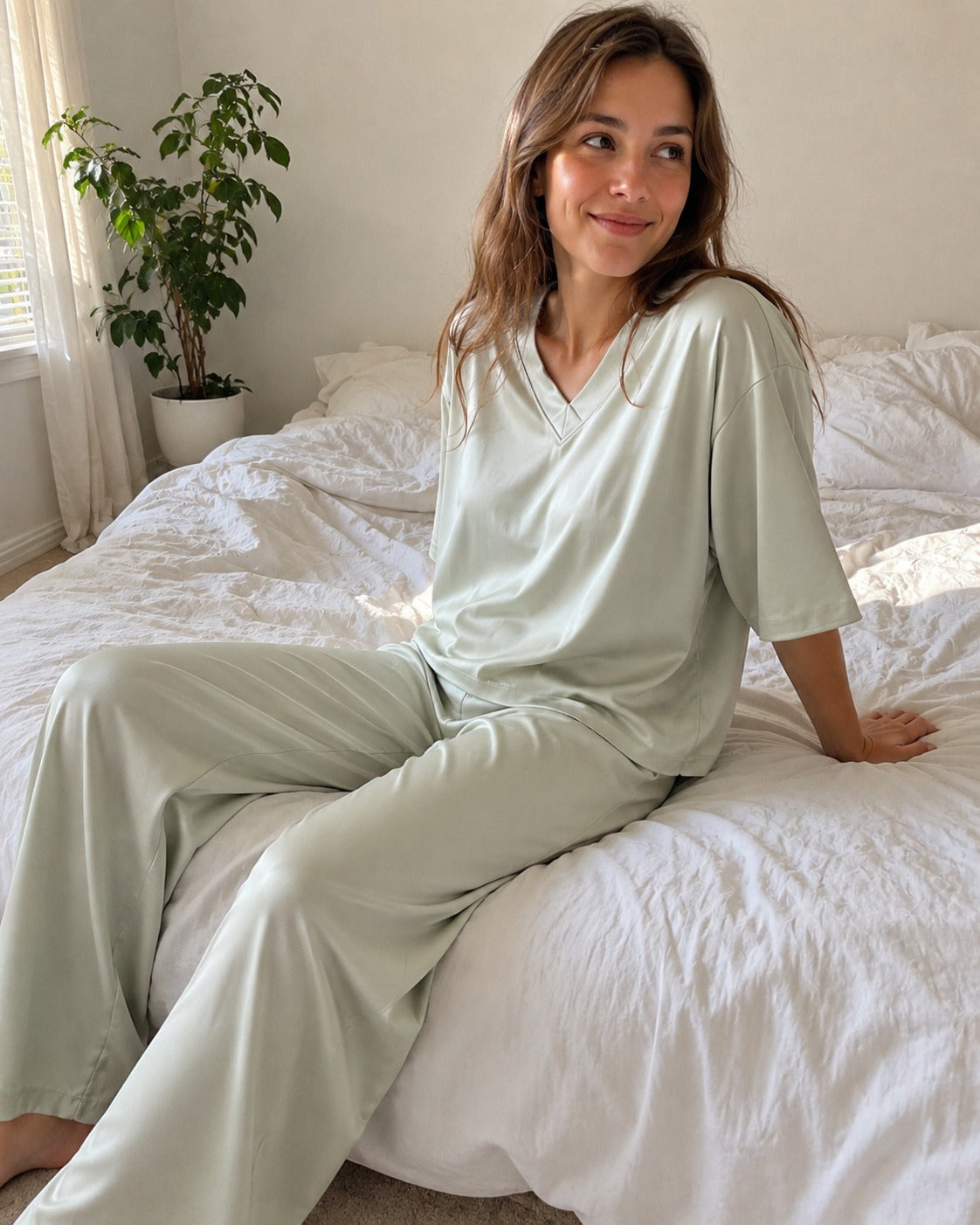 Pyjama-Set aus Seidensatin