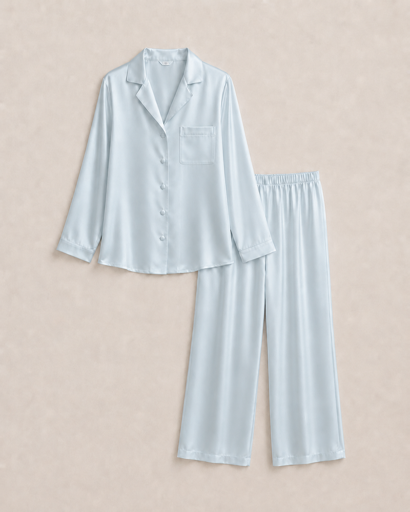 Pyjama-Set aus Seide mit langen Ärmeln