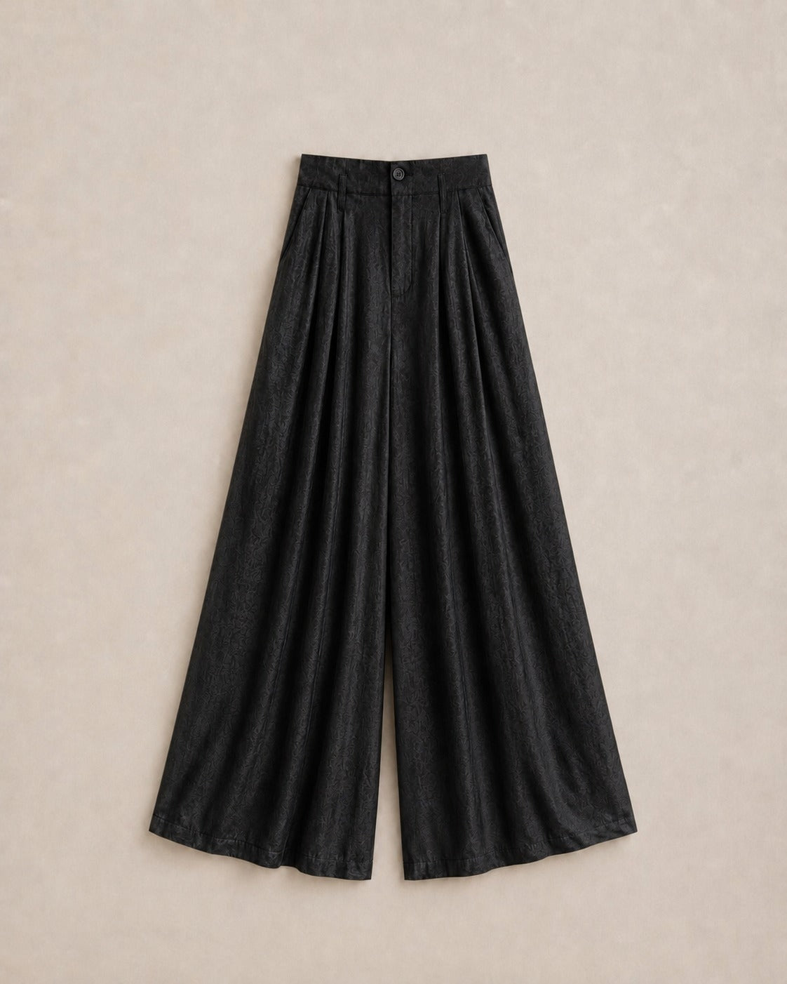 Jacquard Silk Wide-Leg Trousers