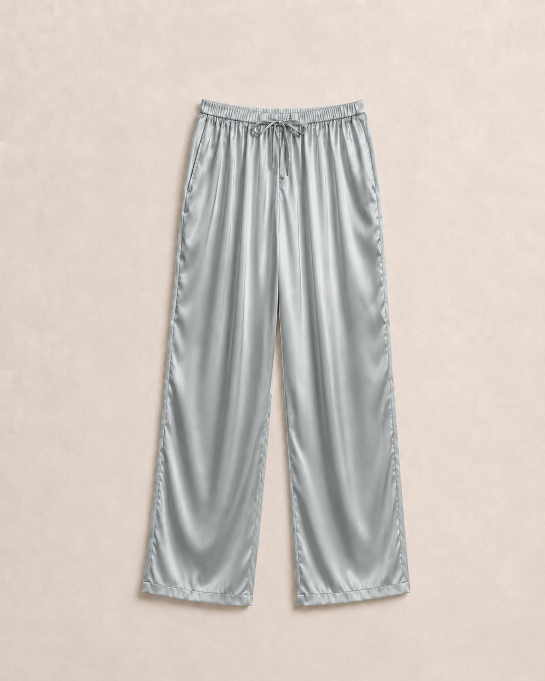 Pleated Silk Wide-Leg Trousers