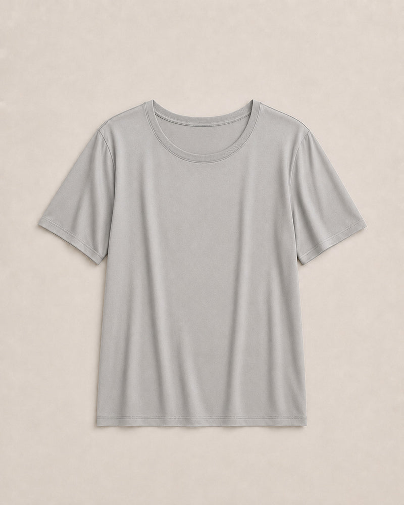 T-Shirt aus Seidenstrick