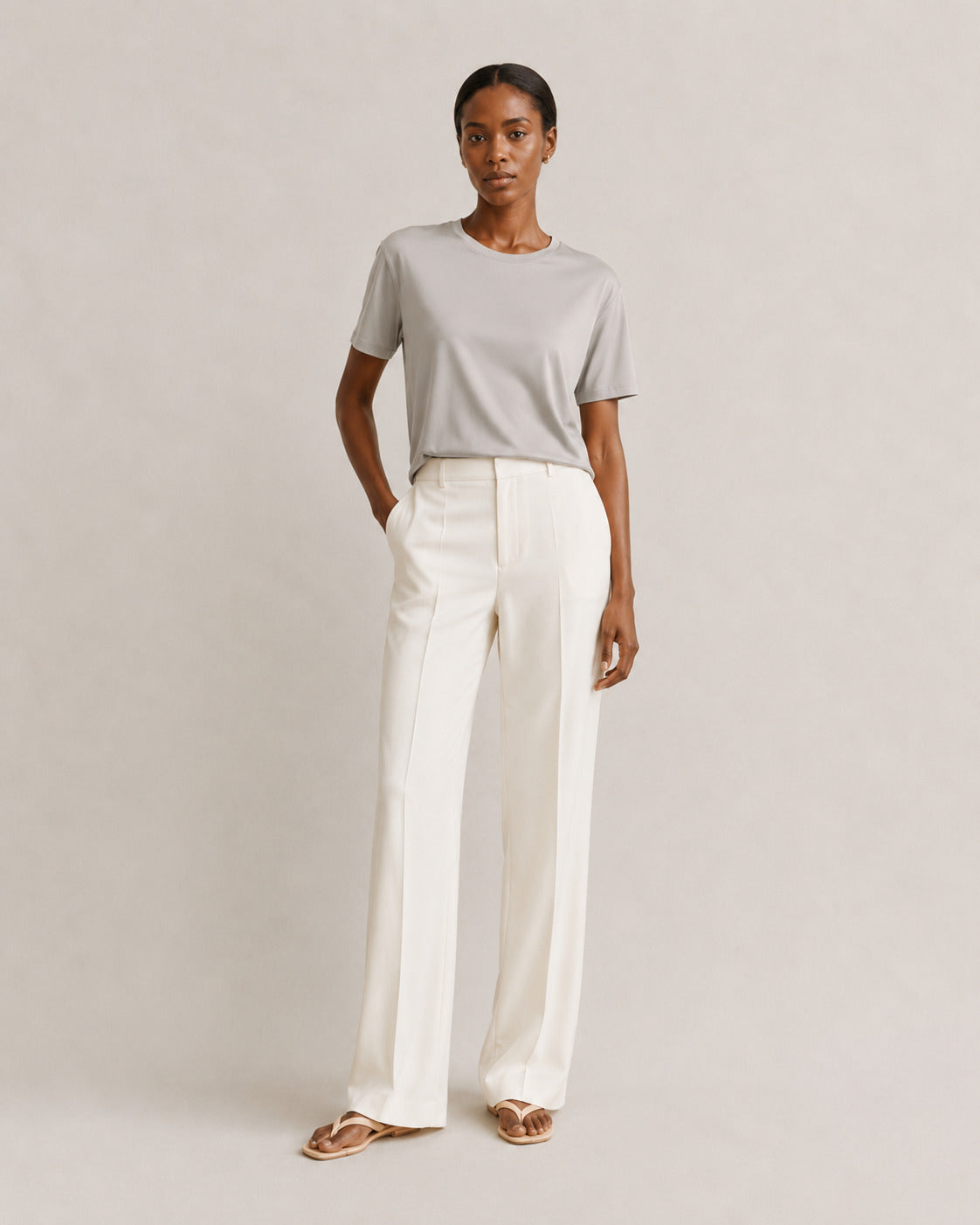 Silk Knit T-Shirt – model